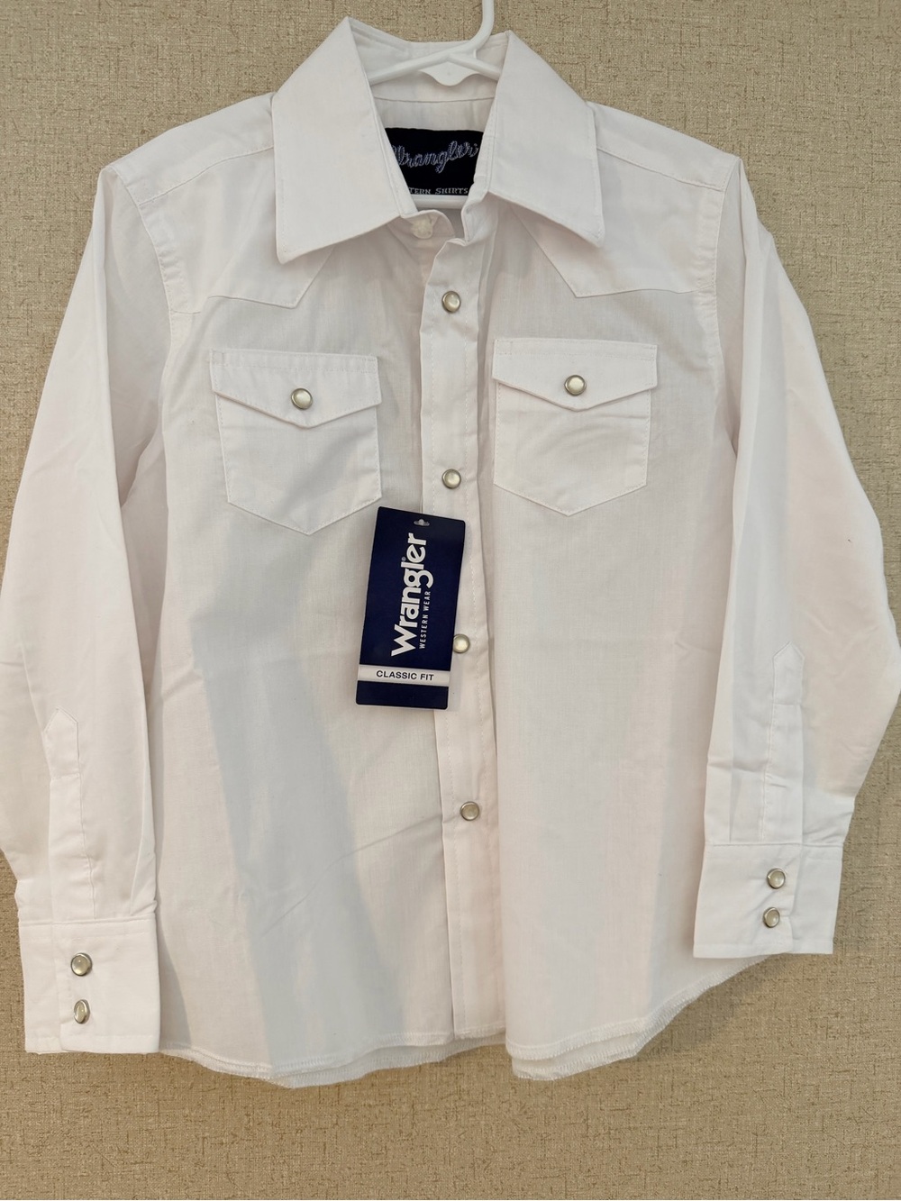 Wrangler Boy White Western Button Down Shirt